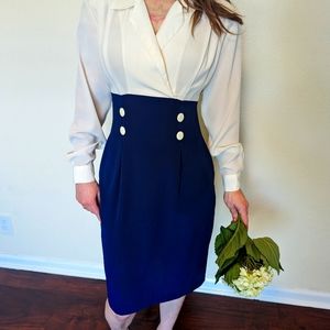 Vintage 1940s style secretary dress